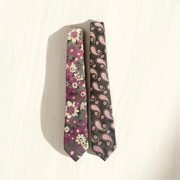 IMANI UOMO 100% silk Ties Lot of 2 Bow Knot Tie Handmade - Picture 7 of 7